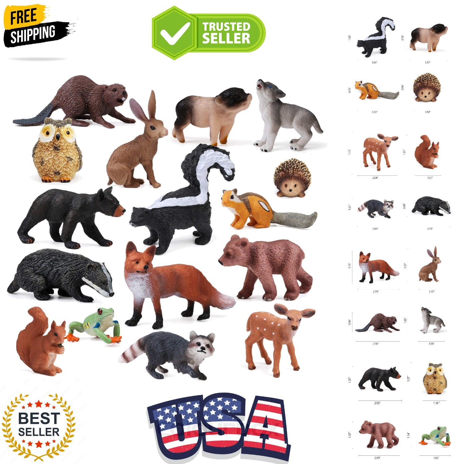 16PCS Forest Animals Baby Figures, Woodland Creatures Figurines, Miniature To…