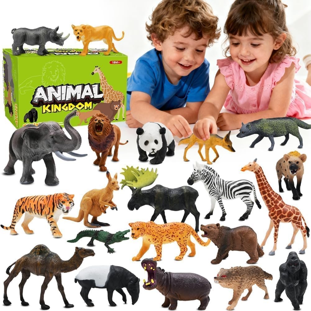 Safari Animals Figures Toys 21Pcs Realistic Wild Zoo