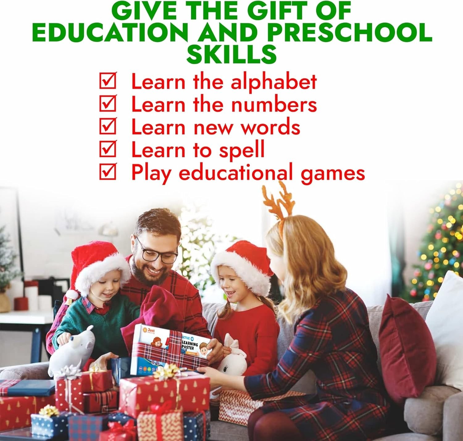 Toddler Learning Wall Chart for Alphabet and Numbers with Interactive Sound