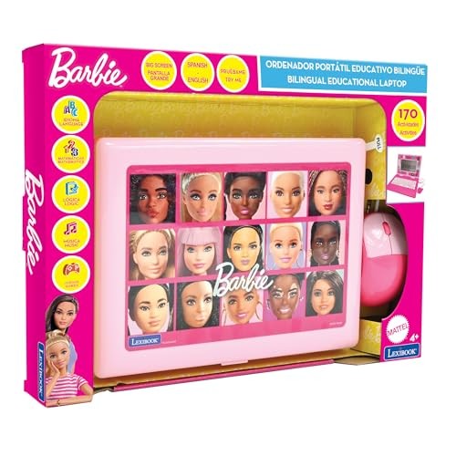 Lexibook, Barbie, Bilingual and Educational 7.1 x 9.5 x 0.1 inches, Pink