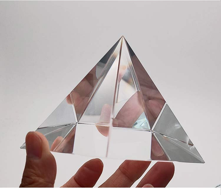 150mm Rainbow Optical Crystal Pyramid Prism For Furnishing Articles Decoration