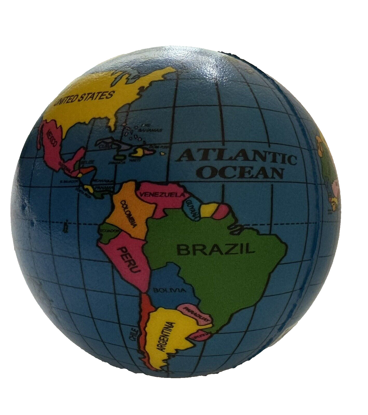 Foam Earth Globe Balls 4 Inch Good for School Fun Home Play Travel Kids Adults