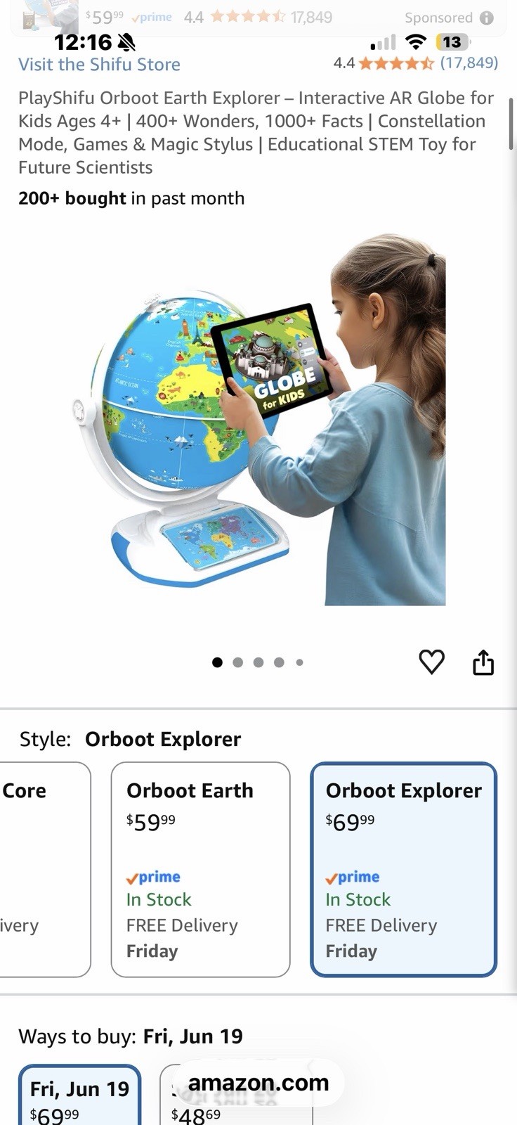 PlayShifu Interactive Globe for Kids – Orboot Earth Explorer: Tech Powered