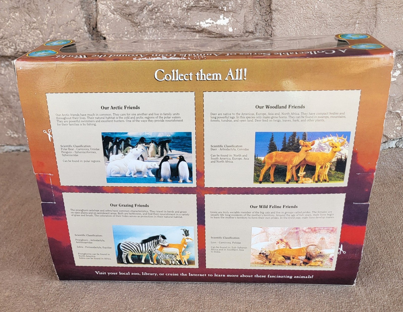 🦌NIB Totsy Nature’s Way Free ‘n Wild ZEBRA PRONGHORN Flocked Animal Figures VTG