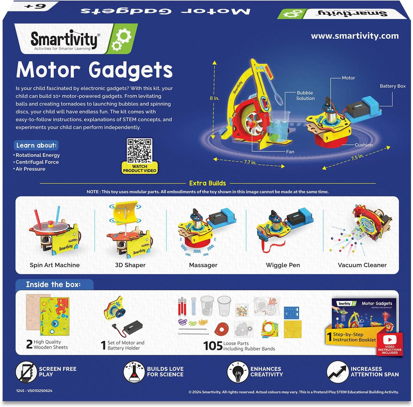 10-In-1 Motor Powered STEM Engineering Kit for Kids I 10+ Fun Electronics