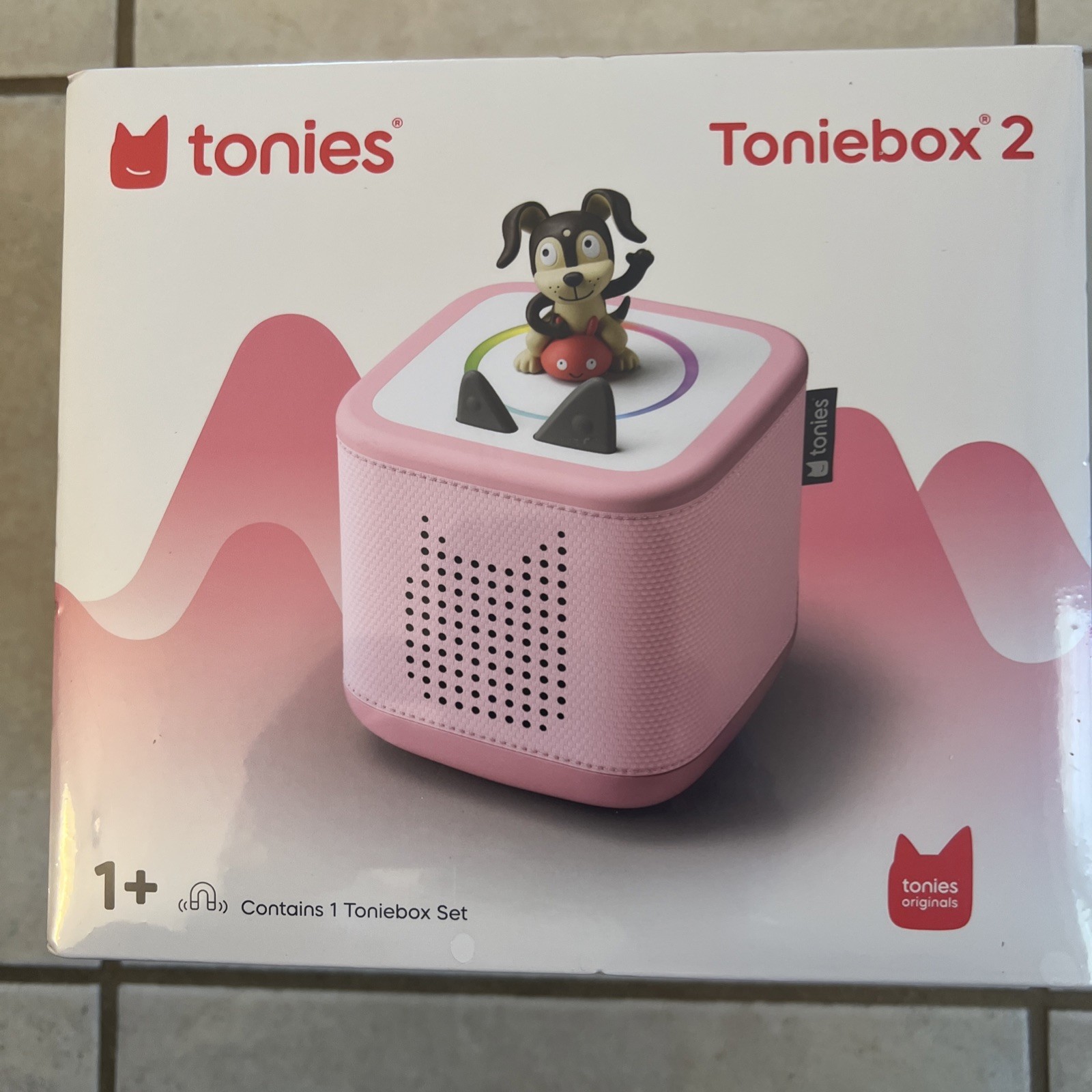TONIES TONIEBOX 2 STARTER SET IN CLOUD PINK W/ PLAYTIME PUPPIE TONIE NEW