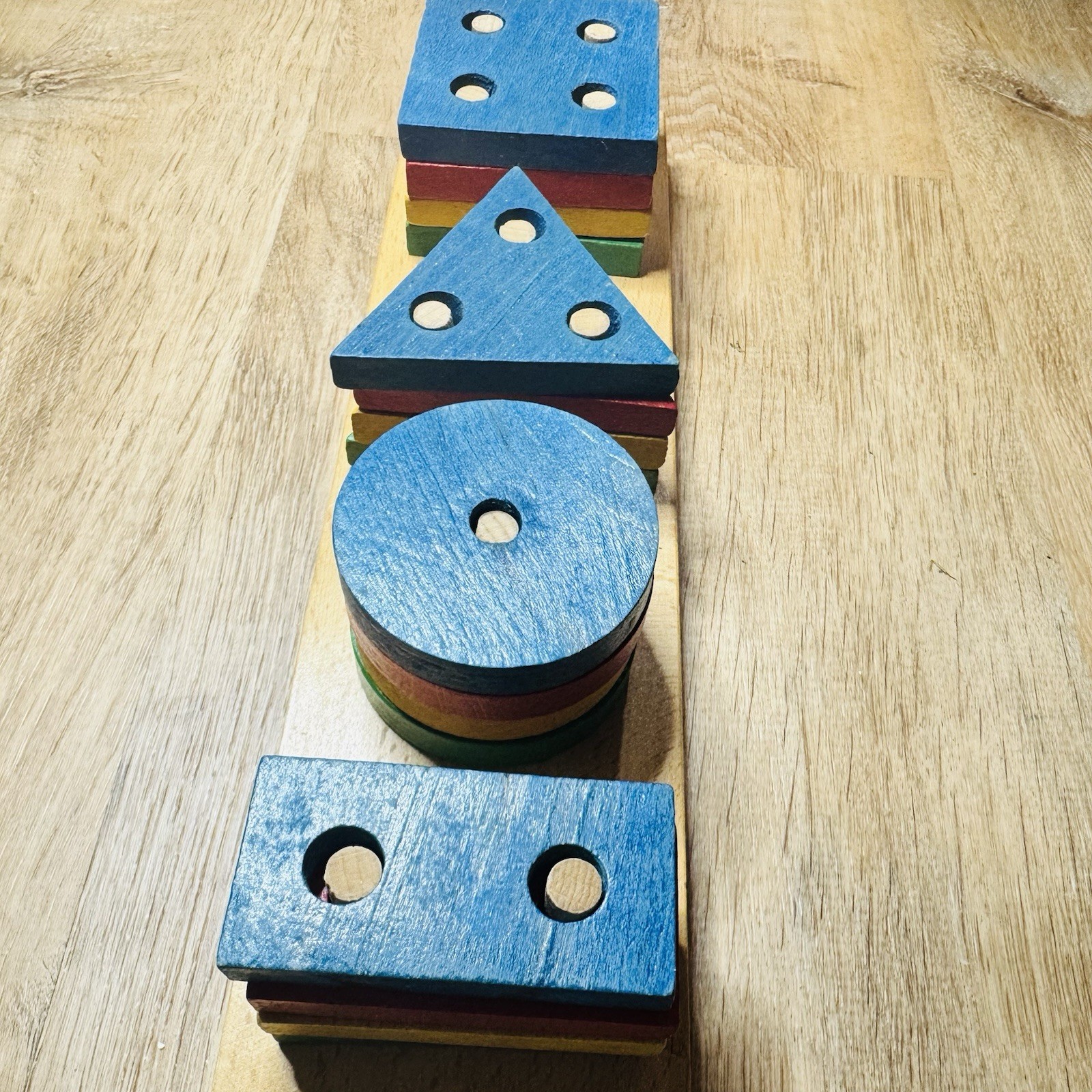 Educational & Fun! IKEA Triska Wooden Shape Stacker Sorting Toy Early Learning!