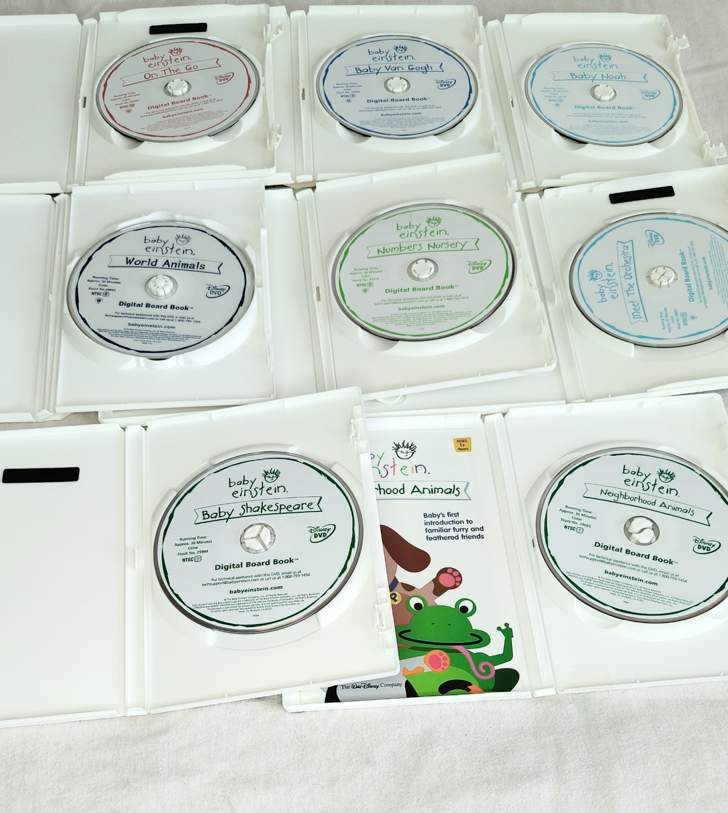 Disney Baby Einstein Learning DVD Lot Of 8 For 1 Year Old Plus