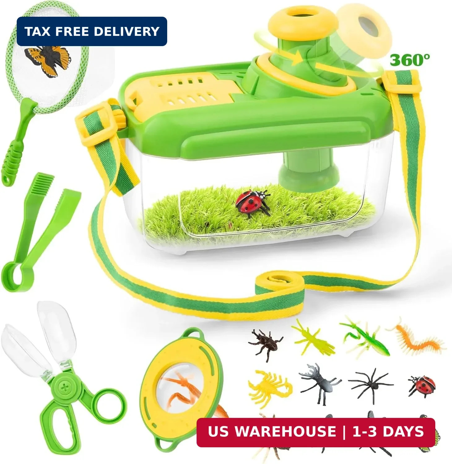 Bug Catcher Kit for Kids – 17 PCS Outdoor Explorer Kit Insect Catching Toys Natu