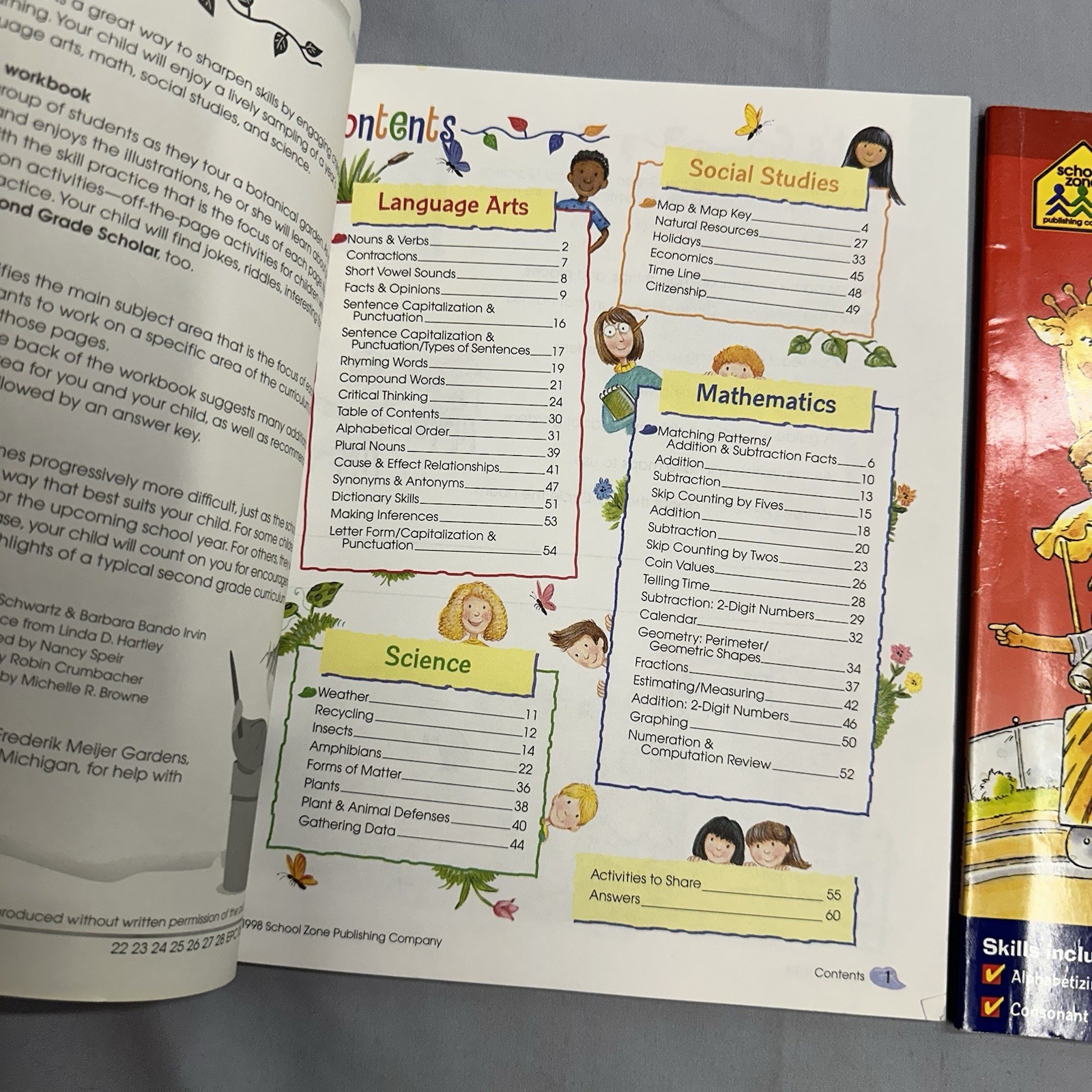 School Zone First & Second Grade Scholar Deluxe Workbook Set 1998 Homeschool