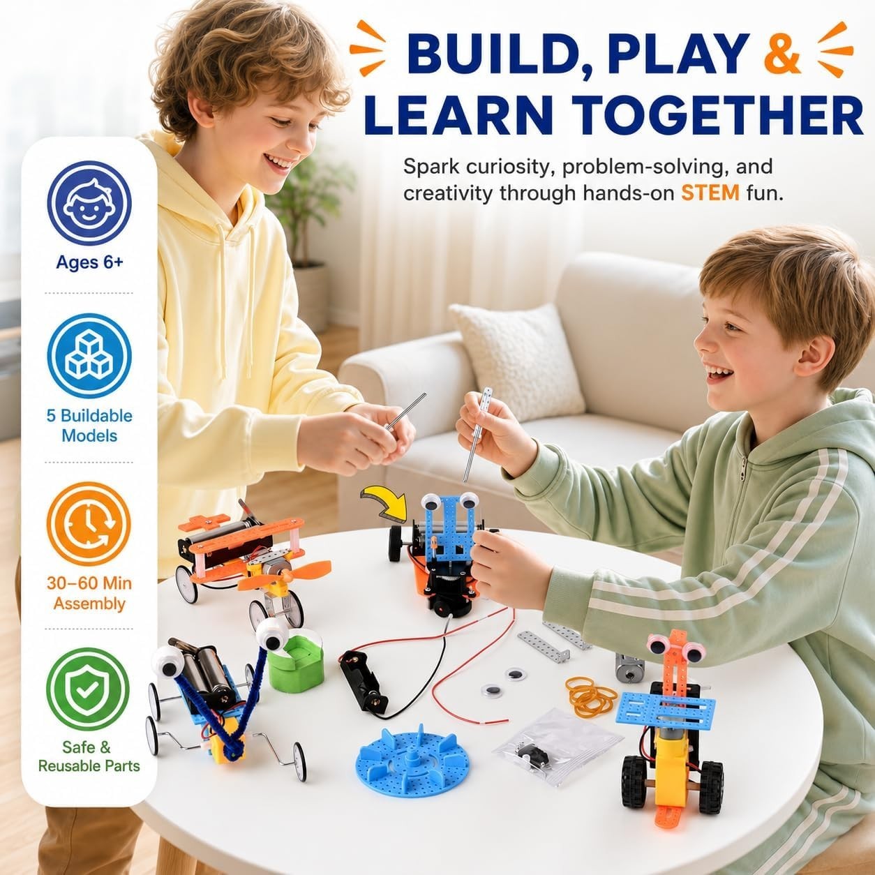 5in1 Solar Robot Building Kit STEM Gift for Boys Aged 6-12, DIY Science Educa…
