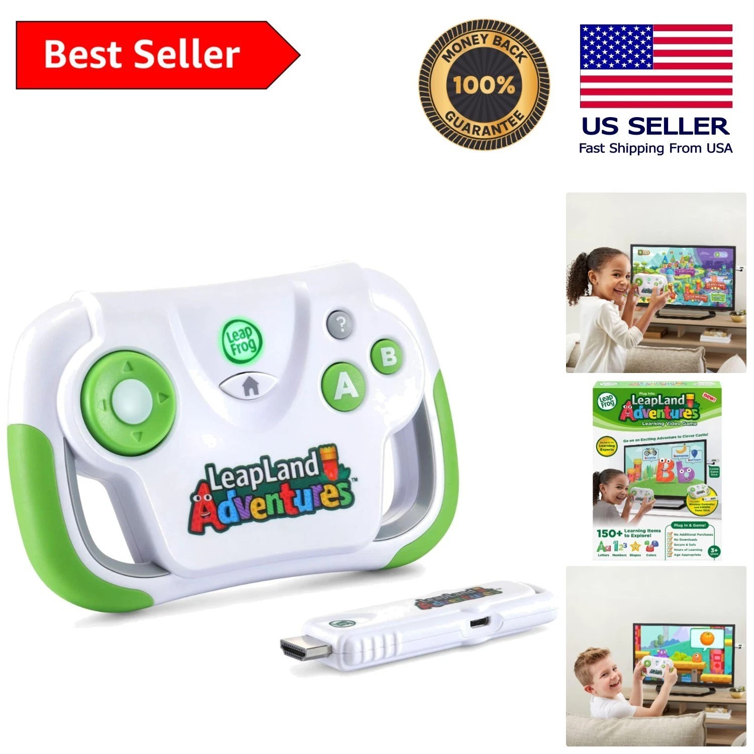LeapLand Adventures: Plug-and-Play Educational Game for Up to 5 Players Aged 3+
