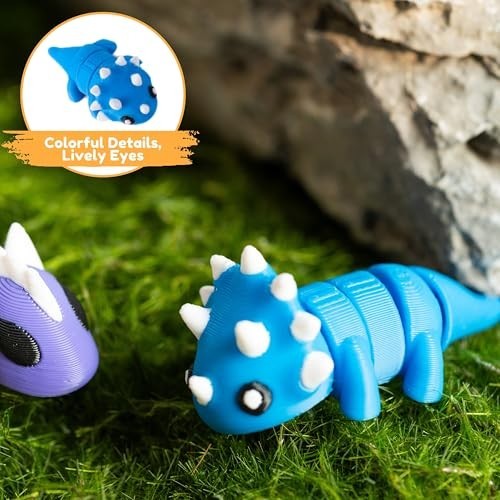 35 pcs Mini 3D Printed Animal Figurines – Flexible Fidget Toys, Cute Desk Decor,