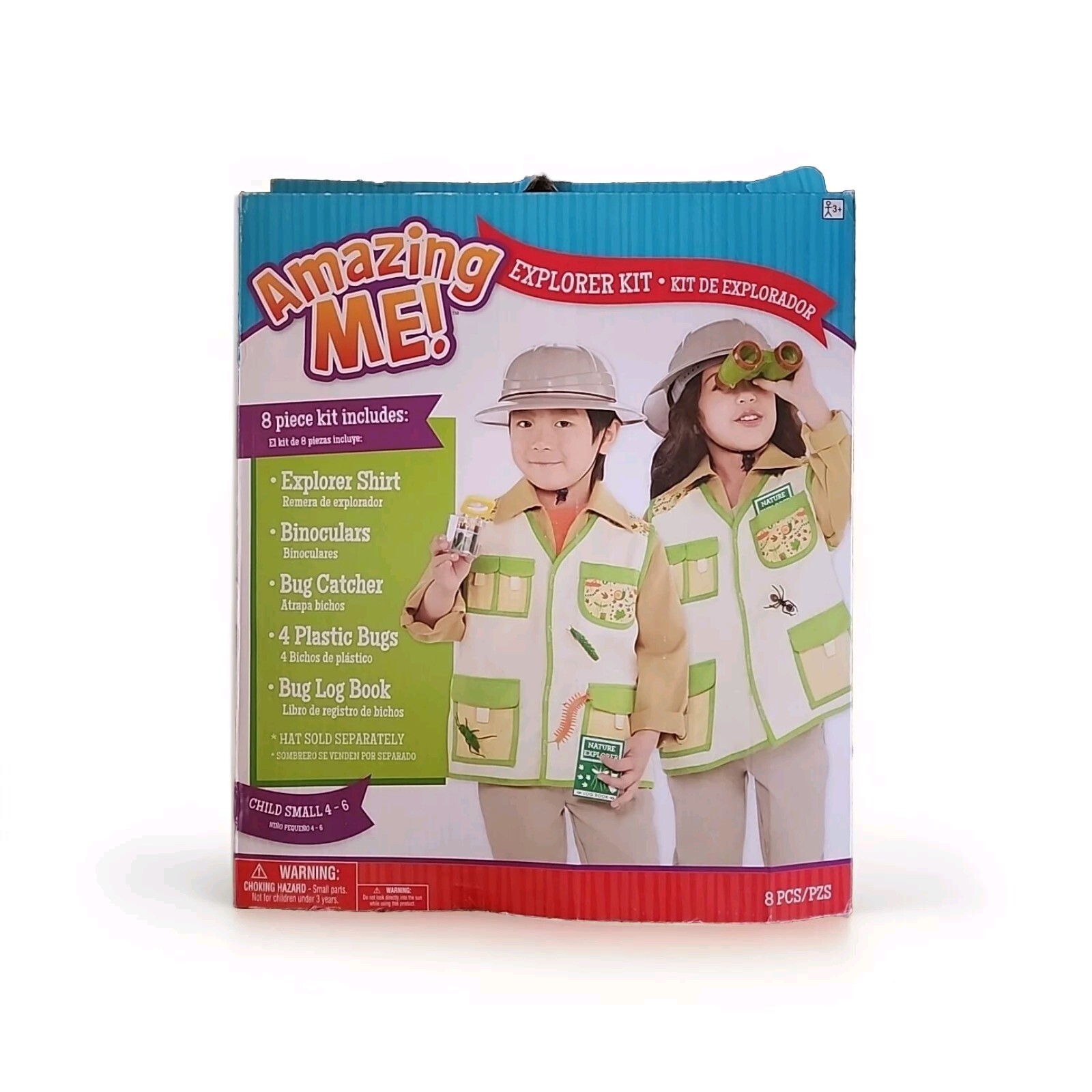 Amazing Me! Explorer Kit Child’s Small 4-6 Costume Shirt Bug Catcher Binoculars