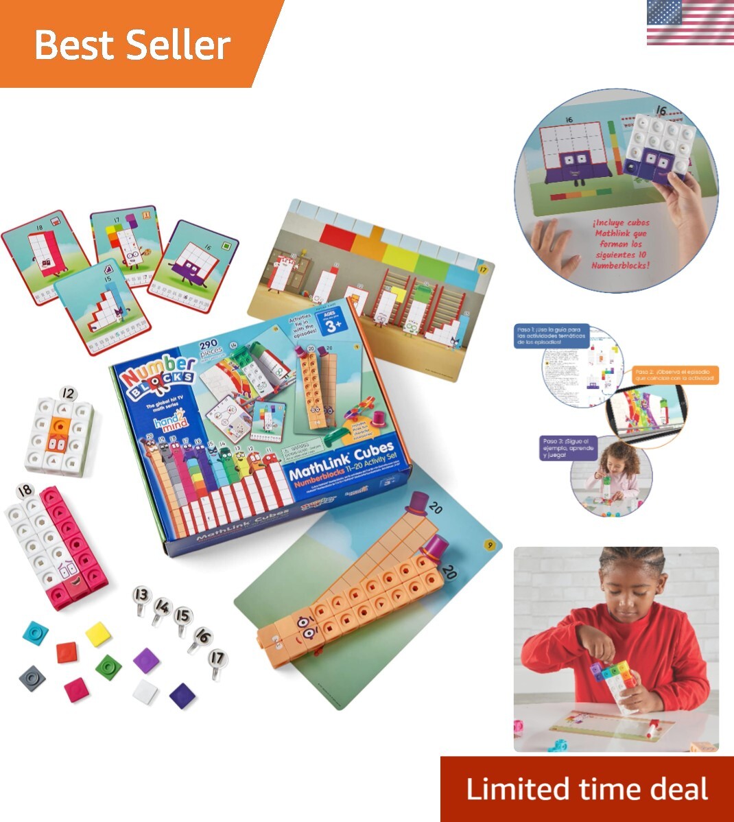 Engaging Numberblocks 11-20 MathLink Cube Set – 155 Pieces with Fun Activities