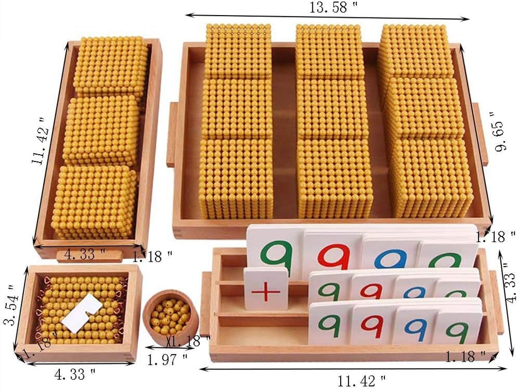 Montessori Golden Beads Materials Decimal System Bank Game Montessori Math Toys