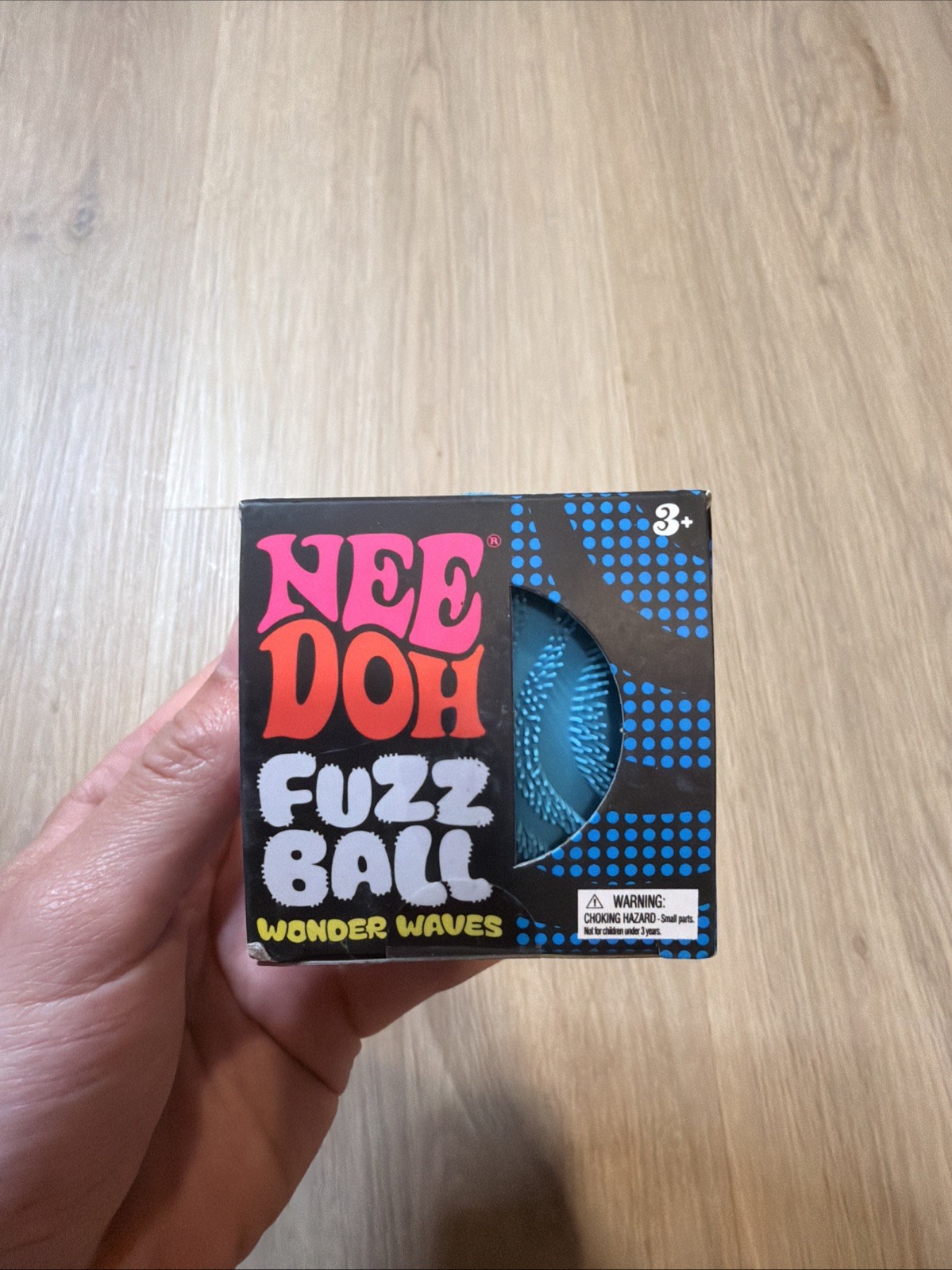 Blue Needoh FUZZ BALL WONDER WAVES Nee Doh Squish Stress Ball NEE-DOH Fuzzball