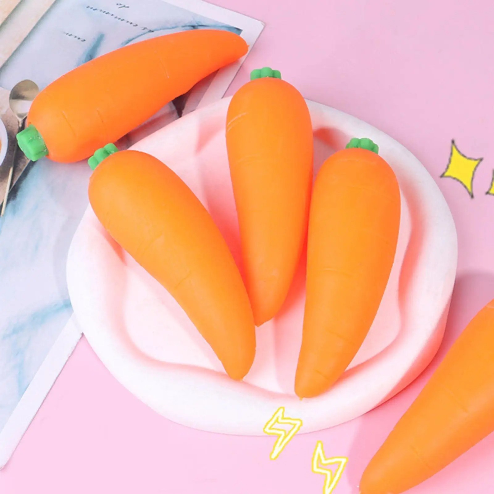 VIRAL Squeezy Carrot Squishy Stress Fidget Sensory Toy Easter