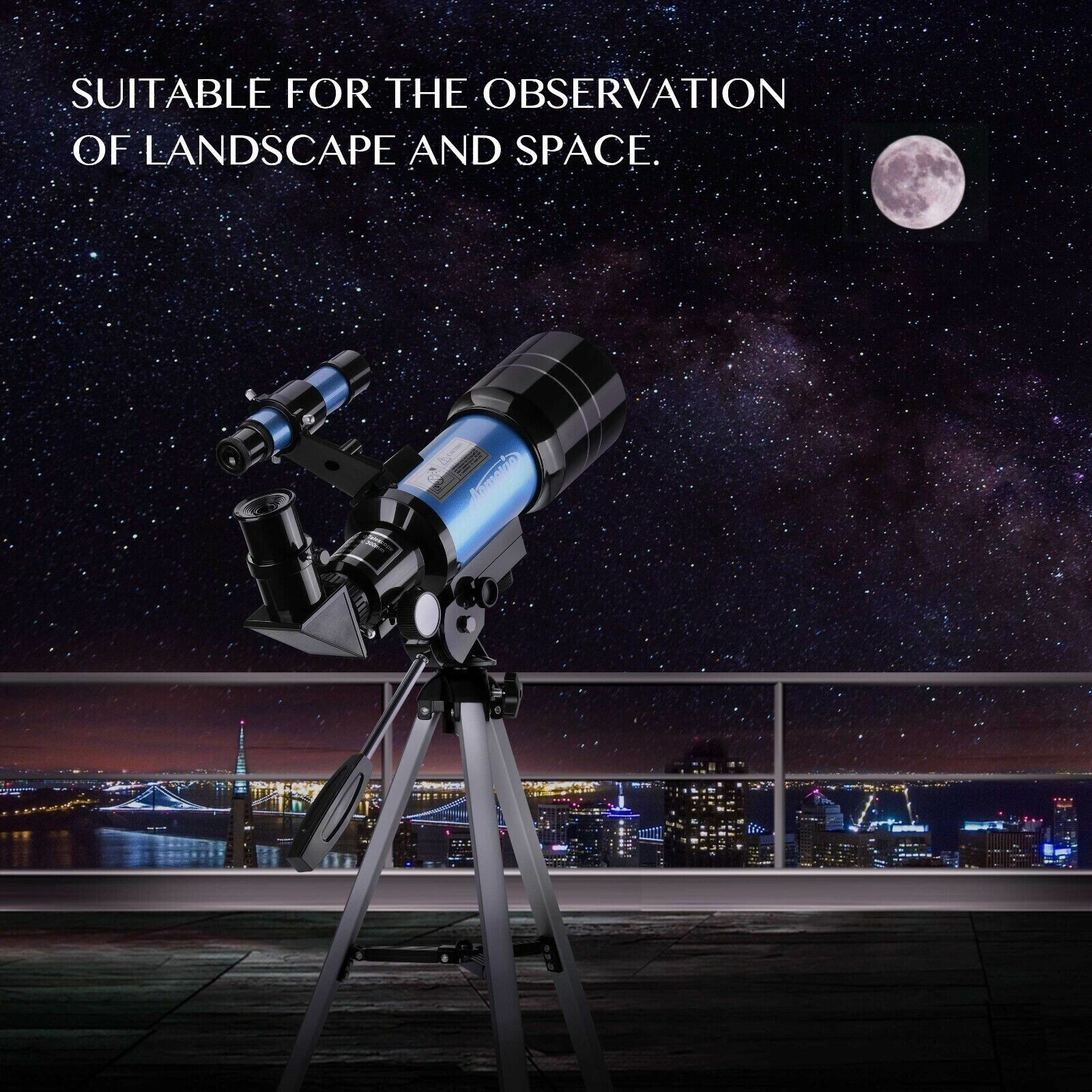 Professional Astronomical Telescope with High Tripod Lunar Mirror HD Viewing