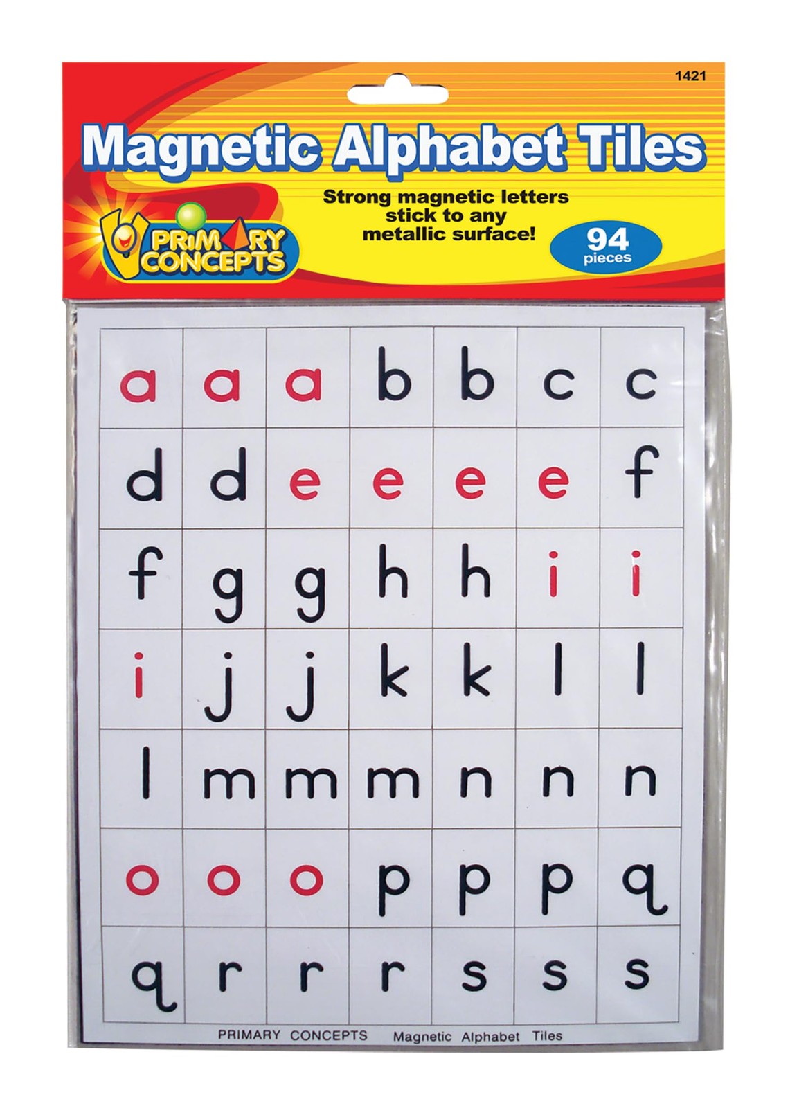 Teacher Primary Concepts AA1421 Magnetic Alphabet 1″ x 1-1/4″, Multi Color