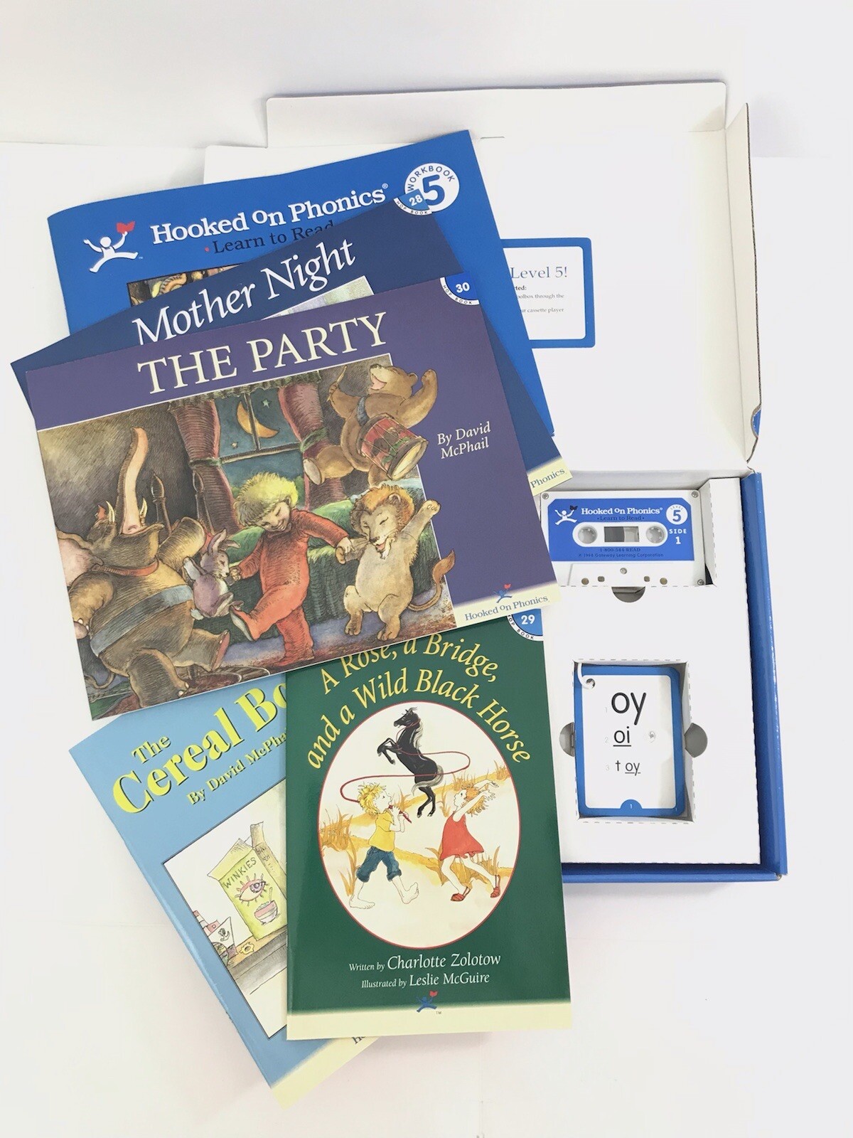HOOKED ON PHONICS Learn To Read LEVEL 5 COMPLETE Tapes Flashcards Workbook Books