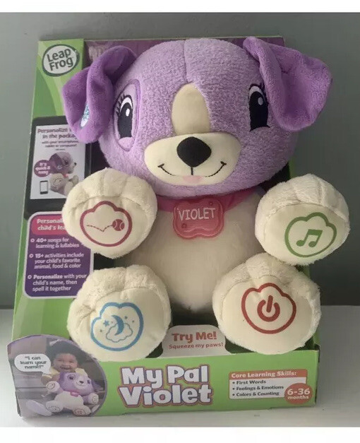 LeapFrog My Pal Violet Soft Learning Bear Personalized Songs Fun Activities NIB