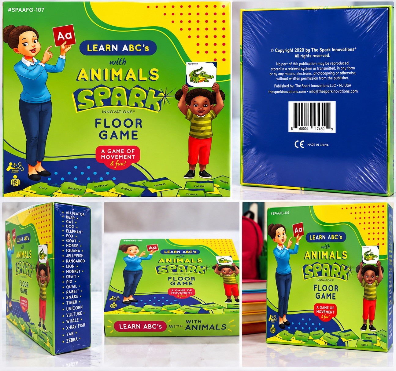 NEW Spark Innovations Learn ABCs with Animals Floor Game Preschool Back 2 School
