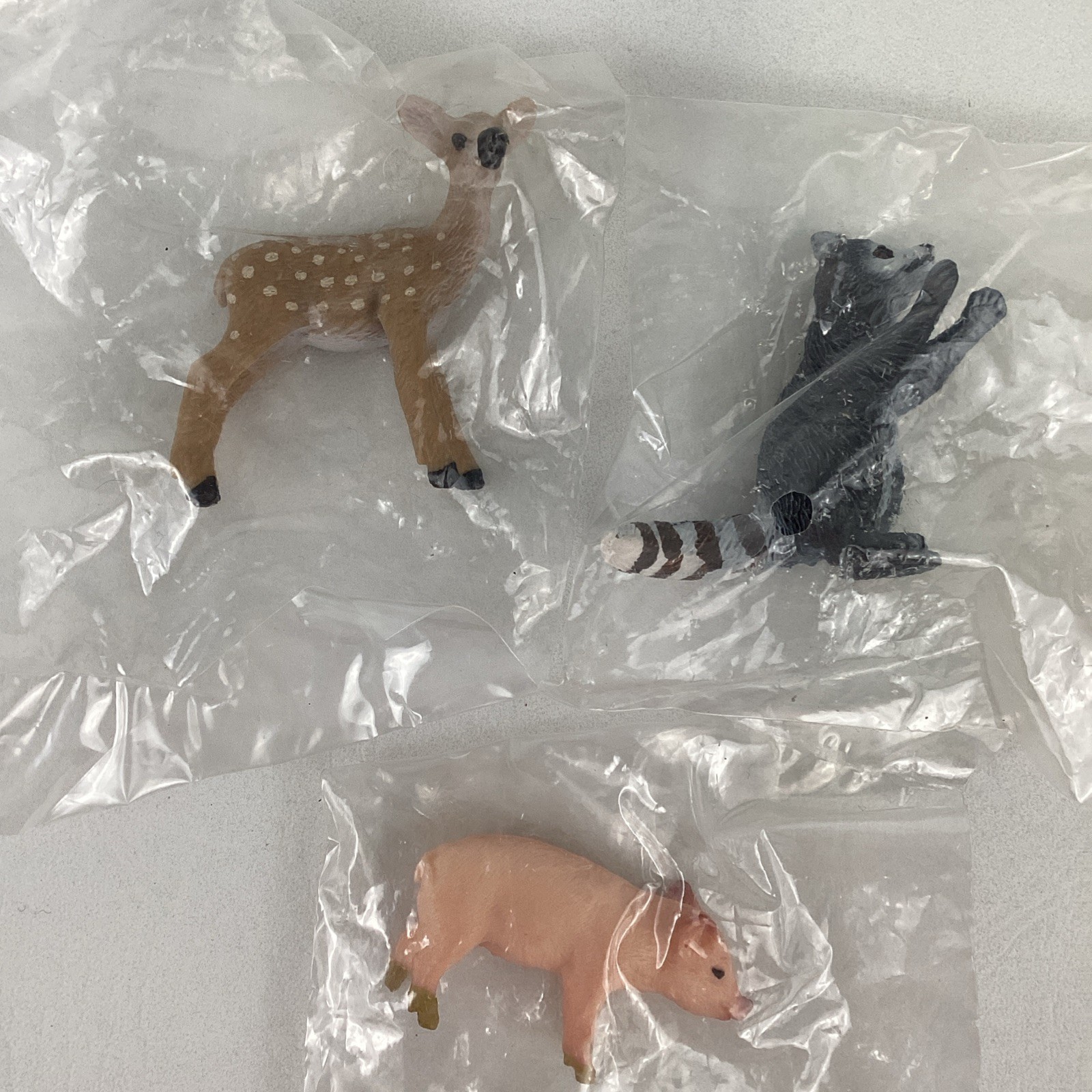 Animal Lot White Tailed Deer Fawn Raccoon Piglet Figure Bundle Wildlife Sealed