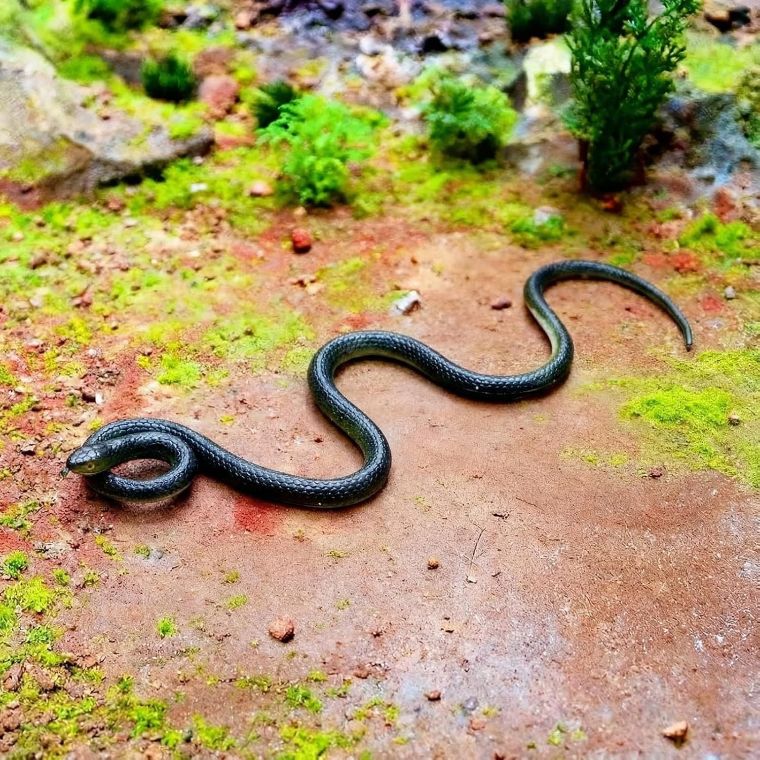2 Pcs 47 Inch Rubber Realistic Snakes Large Fake Garden Snake to Keep Birds