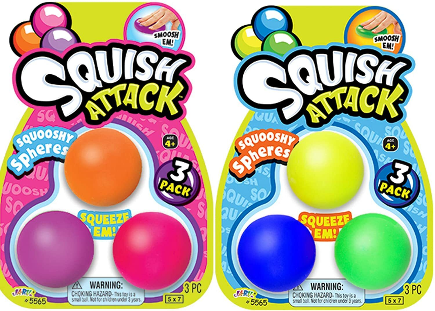 Mini Stretchy Balls 6 Units Assorted in 2 Packs Squish Attack Sensory Color Vary