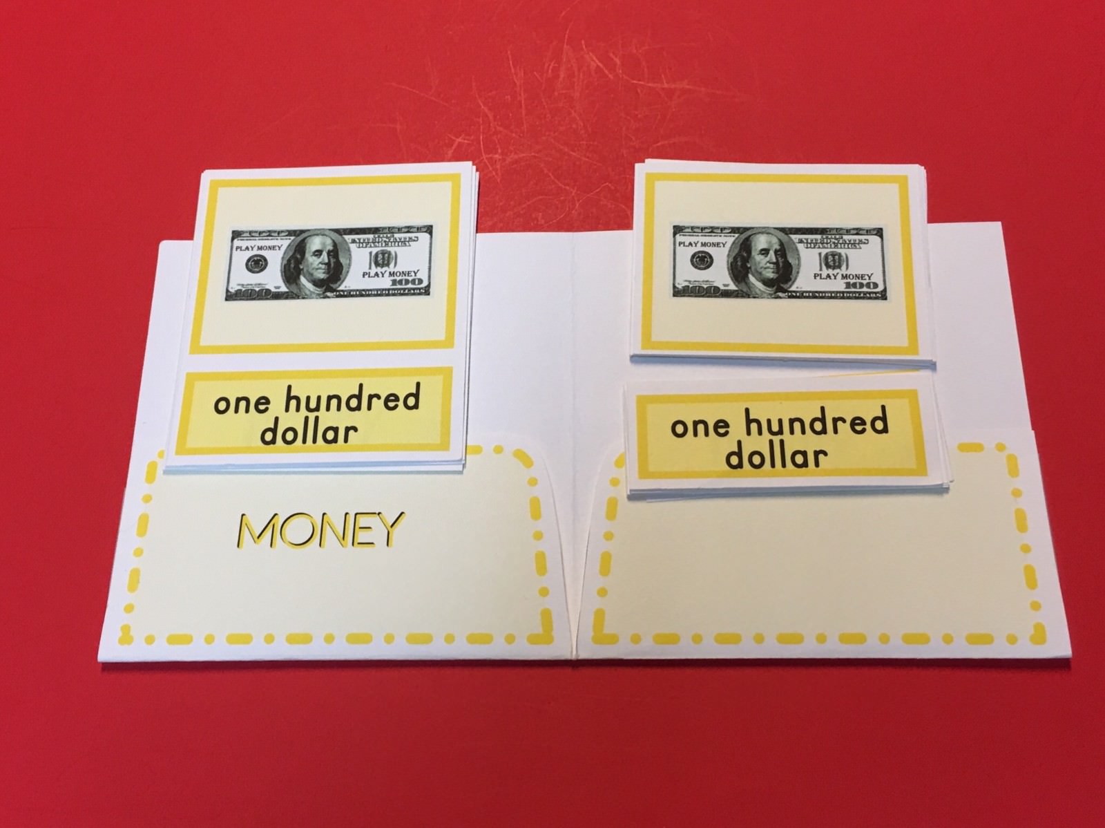 Montessori – Pre-Reading Series – Three Part Cards And Folio – Money
