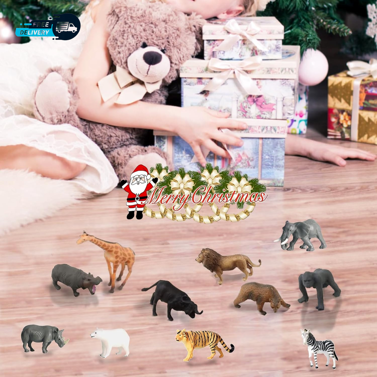 12 Pcs Mini Safari Animals Figures Toys, Realistic Jungle Zoo Animal Figurines