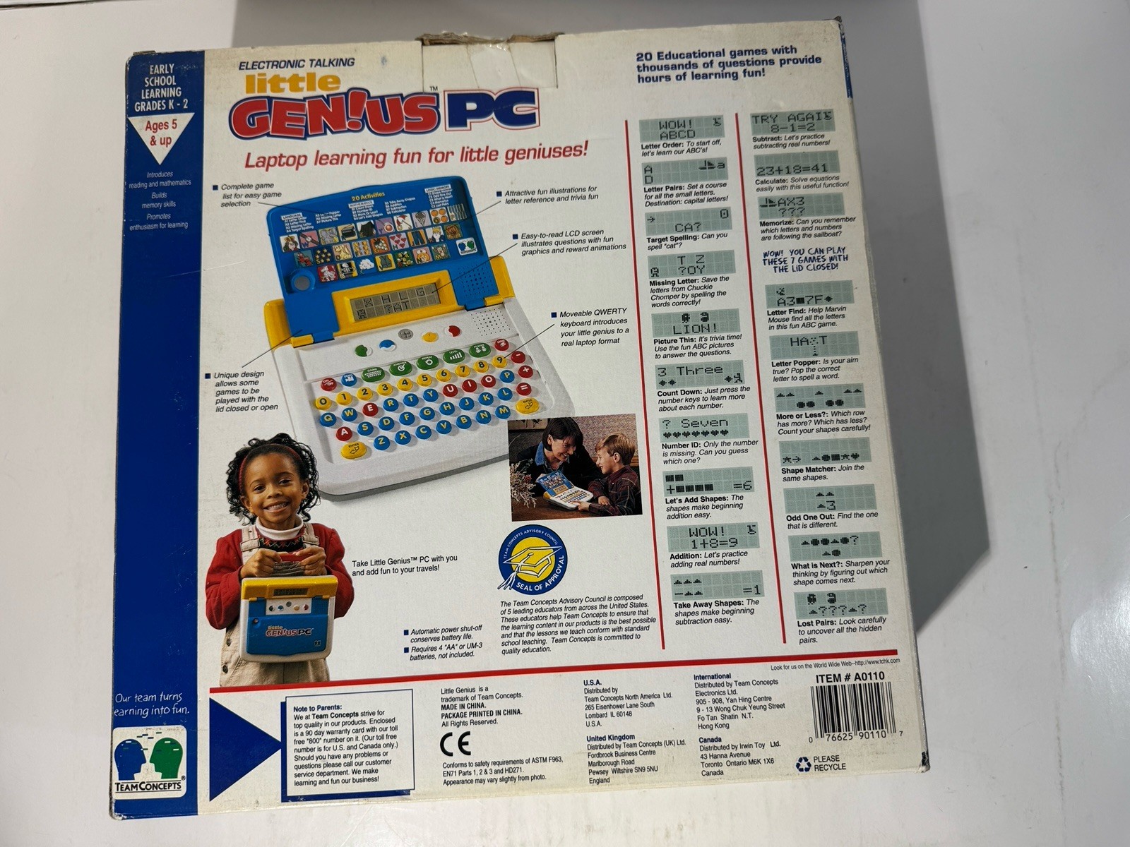 Electronic Talking Little Genius PC Laptop 1990s Team Concepts Vintage Computer