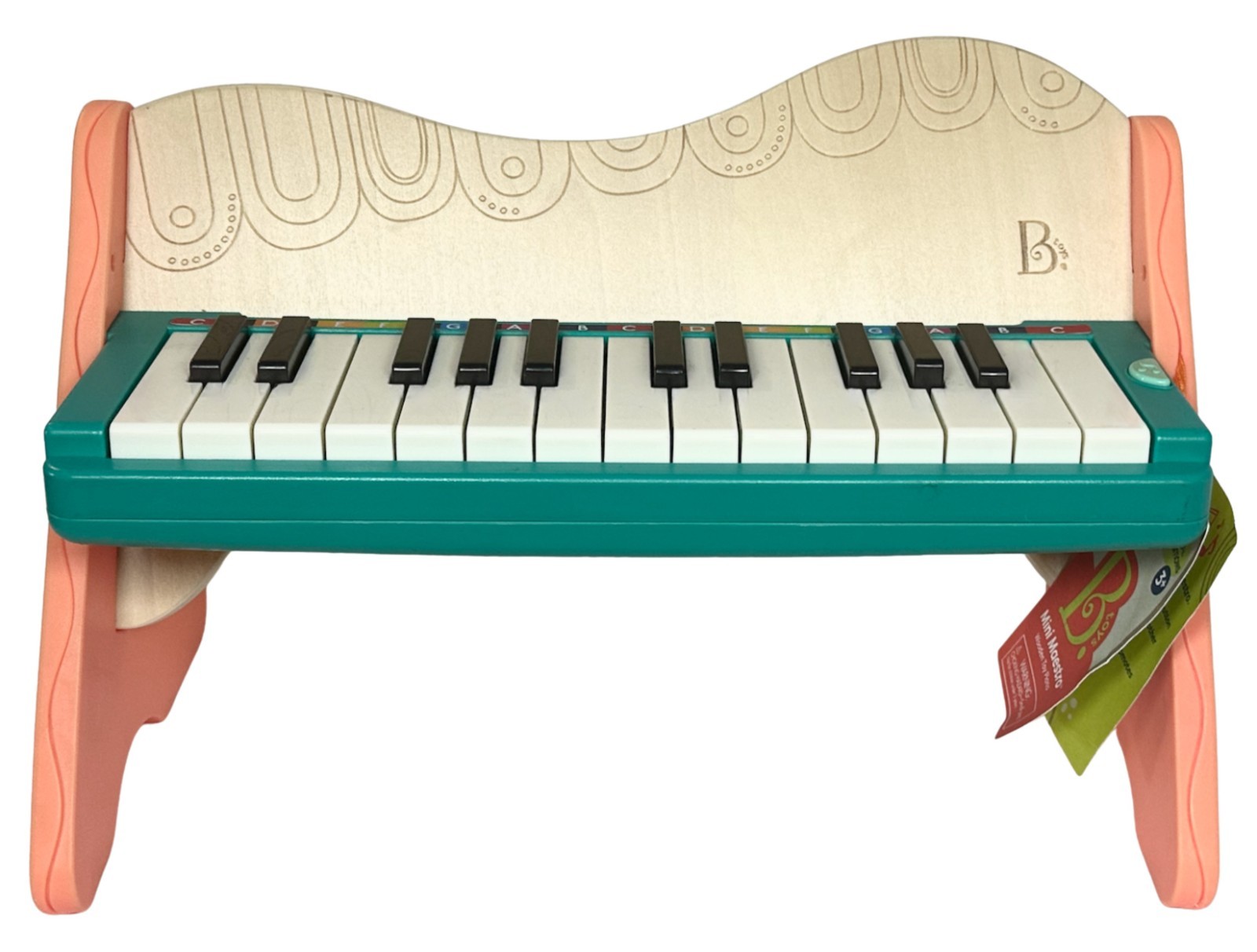 Mini Maestro Wooden Toy Piano 25 Keys 2 Octaves 9 Songs NWT