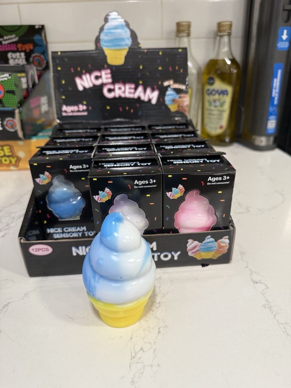 Tactile Sensory Toy Squishy Ice Cream Cone, Ages 3+ (4-7 Years)