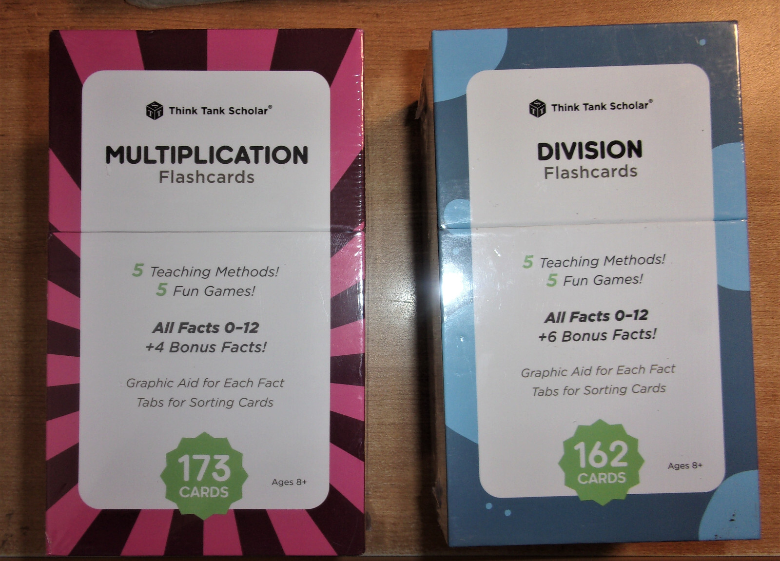 Think Tank Scholar Multiplication & Division Flash Cards- 5 Fun Games- NEW