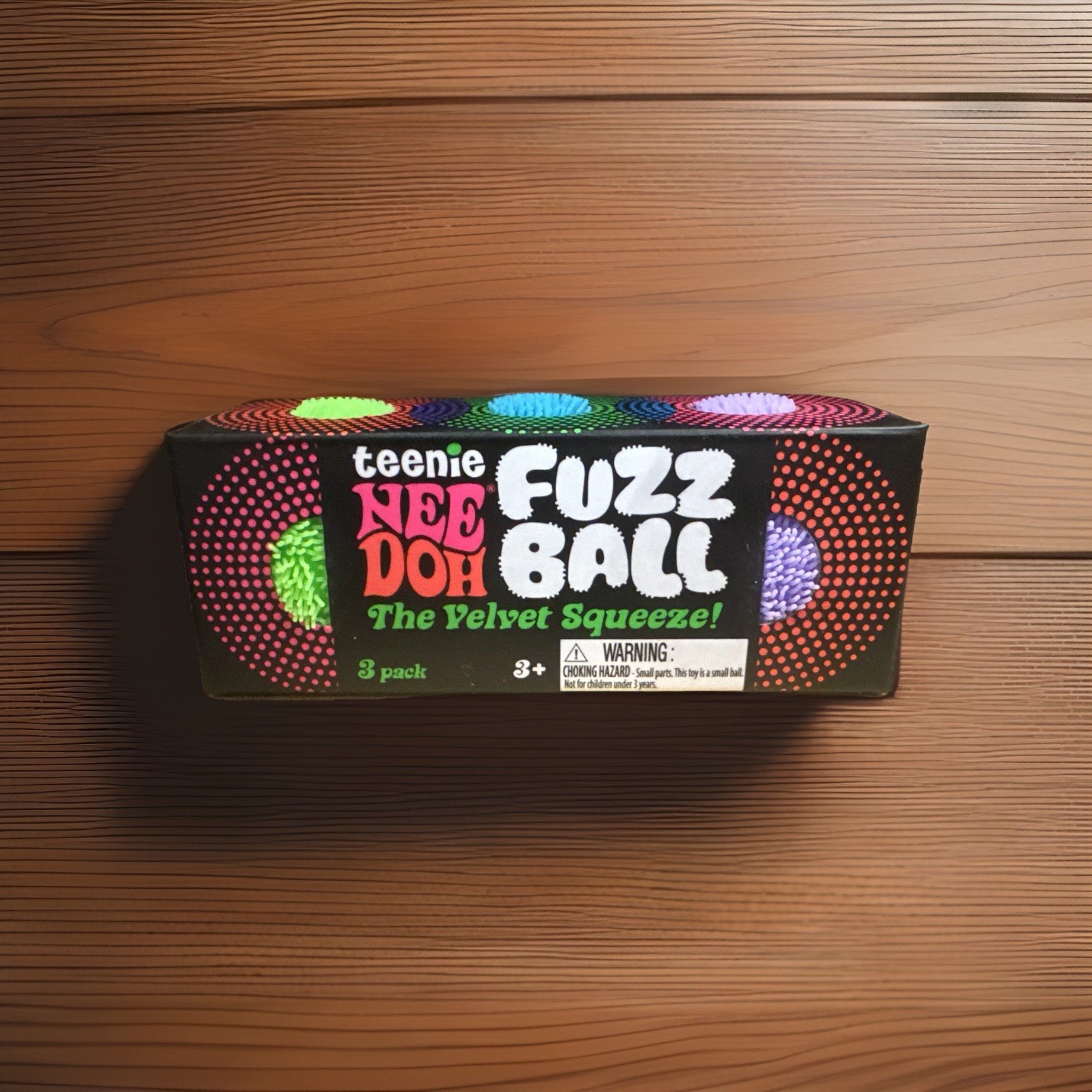 NeeDoh Teenie Fuzz Ball 3 Pack Mini Nee Doh Fuzzball AUTHENTIC Pink/orange/blu