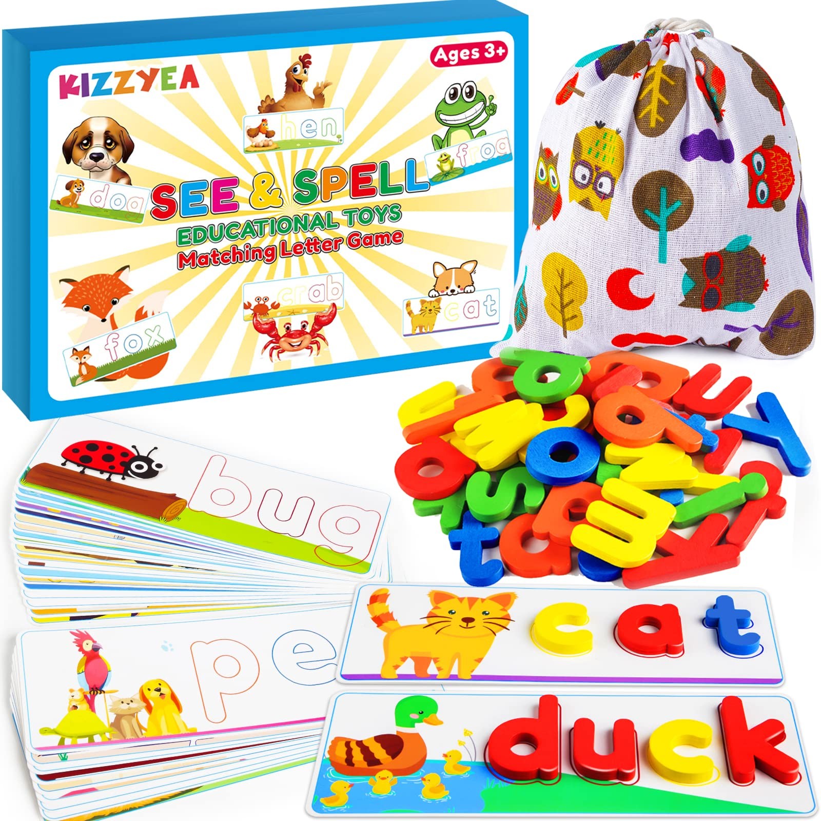 Learning Educational Toys for 2 3 4 5 6 Years Old Boys Girls, See & Spell Mat…