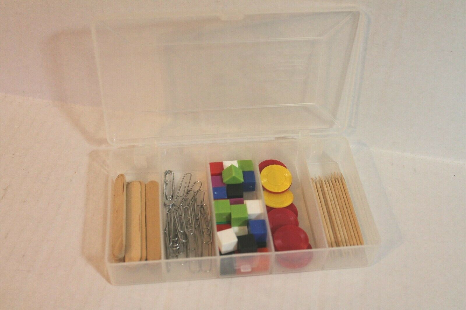 LOT of 10 Sets of Math Manipulatives Counting Aides in Plastic Boxes