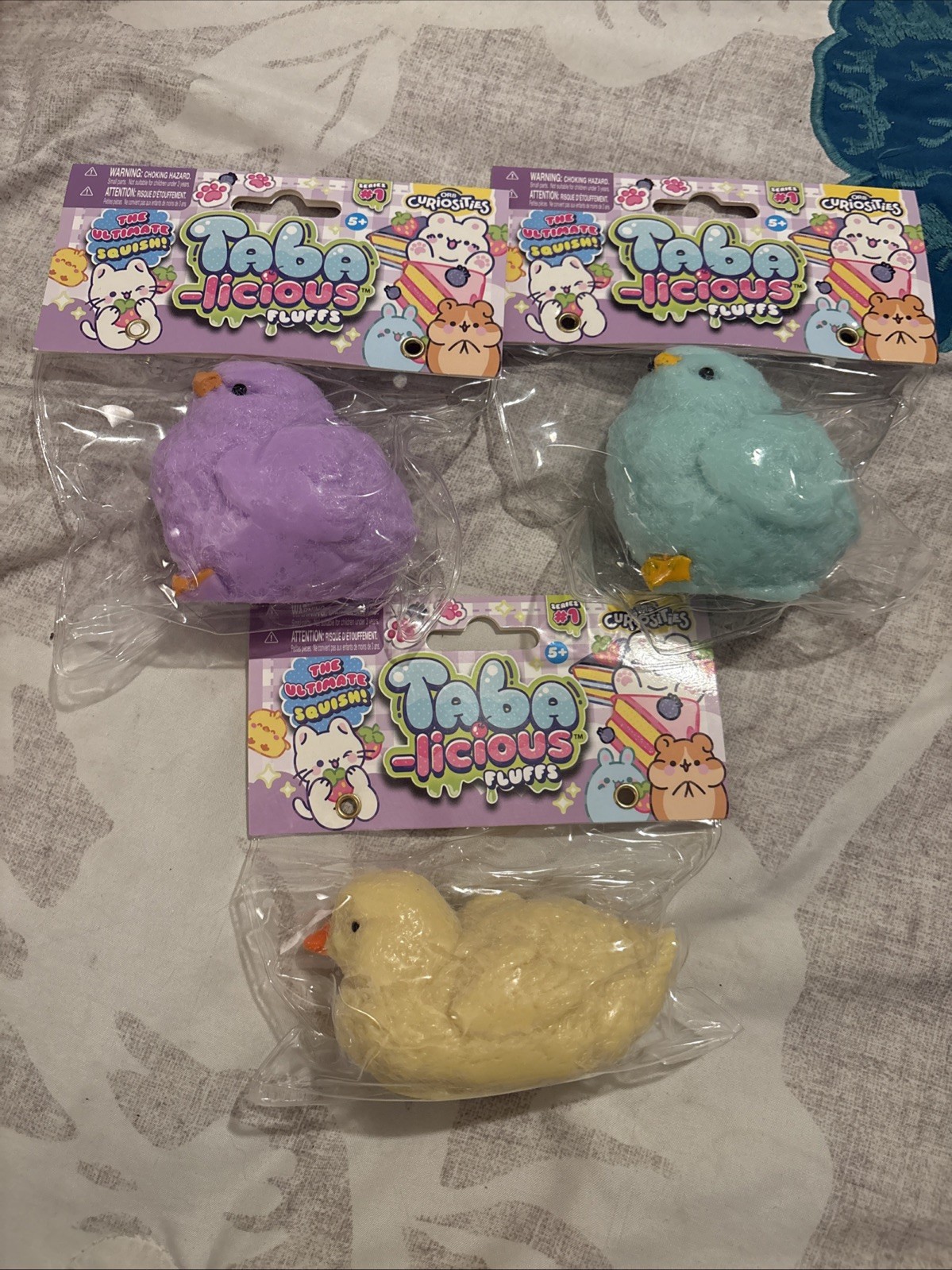 A Lot Of 3 ORB TABA SQUISHIES CHICS PURPLE,YELLOW AND TURQUOISE ALL NEW