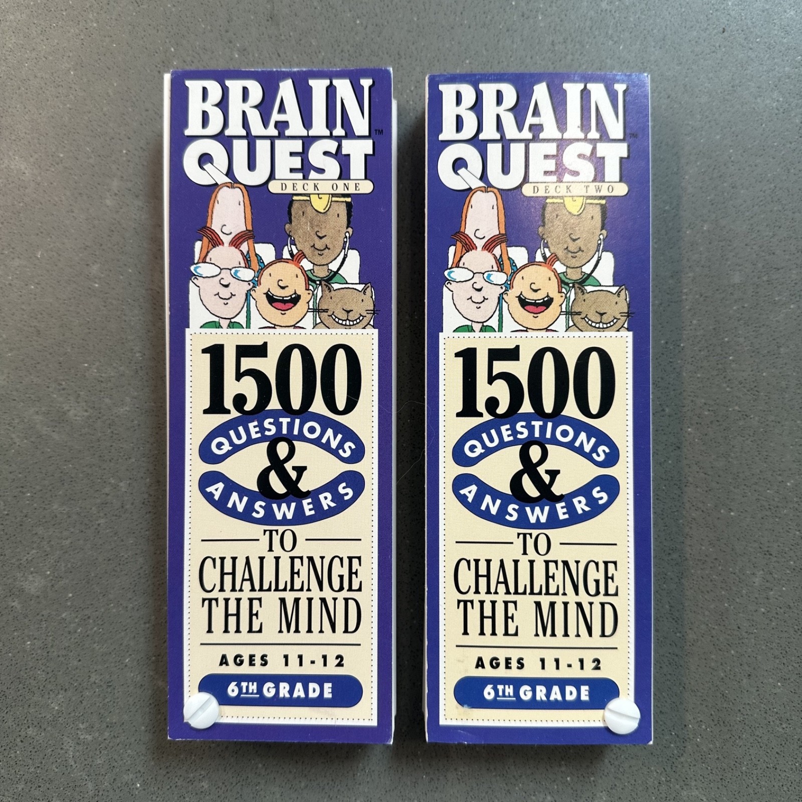 Brain Quest 6th Grade Deck 1 & 2 Lot Ages 11-12 Educational Learning Cards