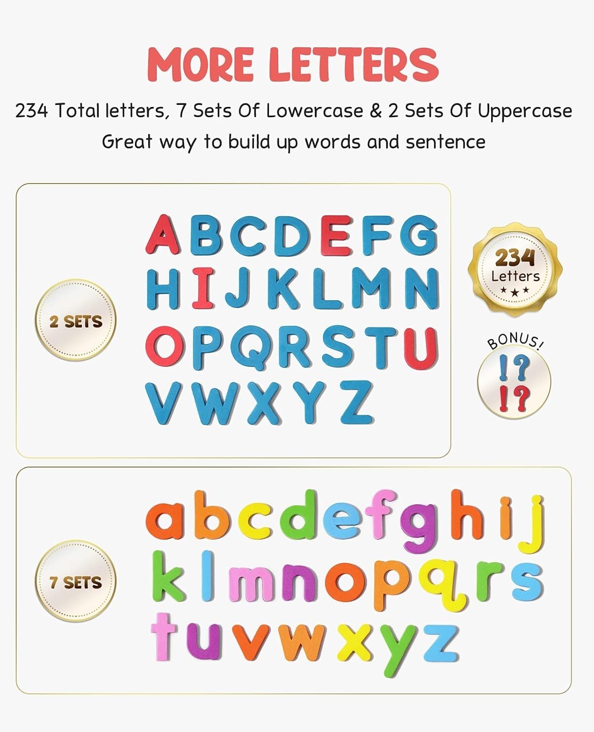 Magnetic Alphabet Letters Kit 234pcs Foam Letters Teaching Kids Preschool Edu…