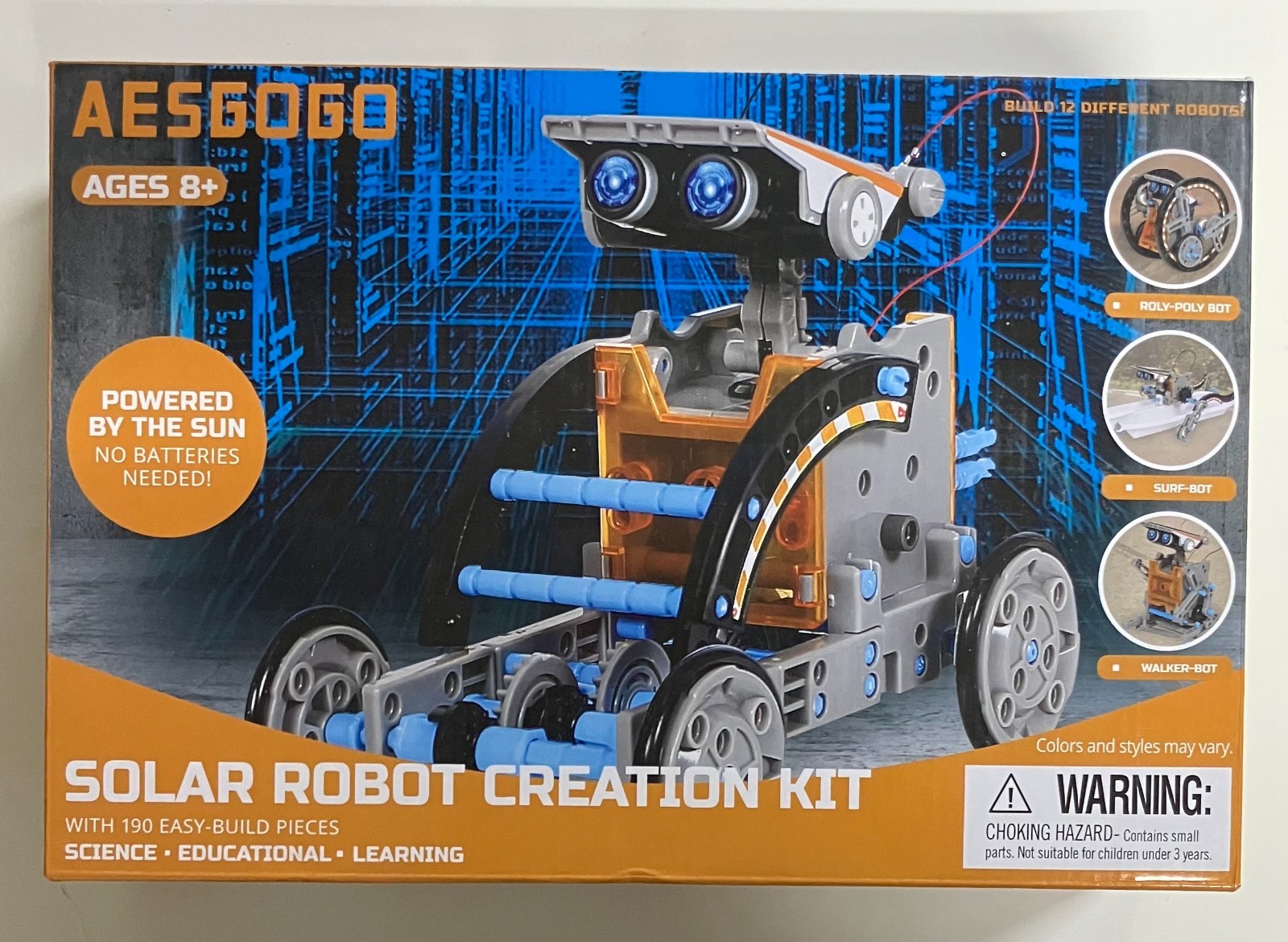 Aesgogo Solar Robot Creation Kit 12 Different Robot Style To Be Made Science-NEW