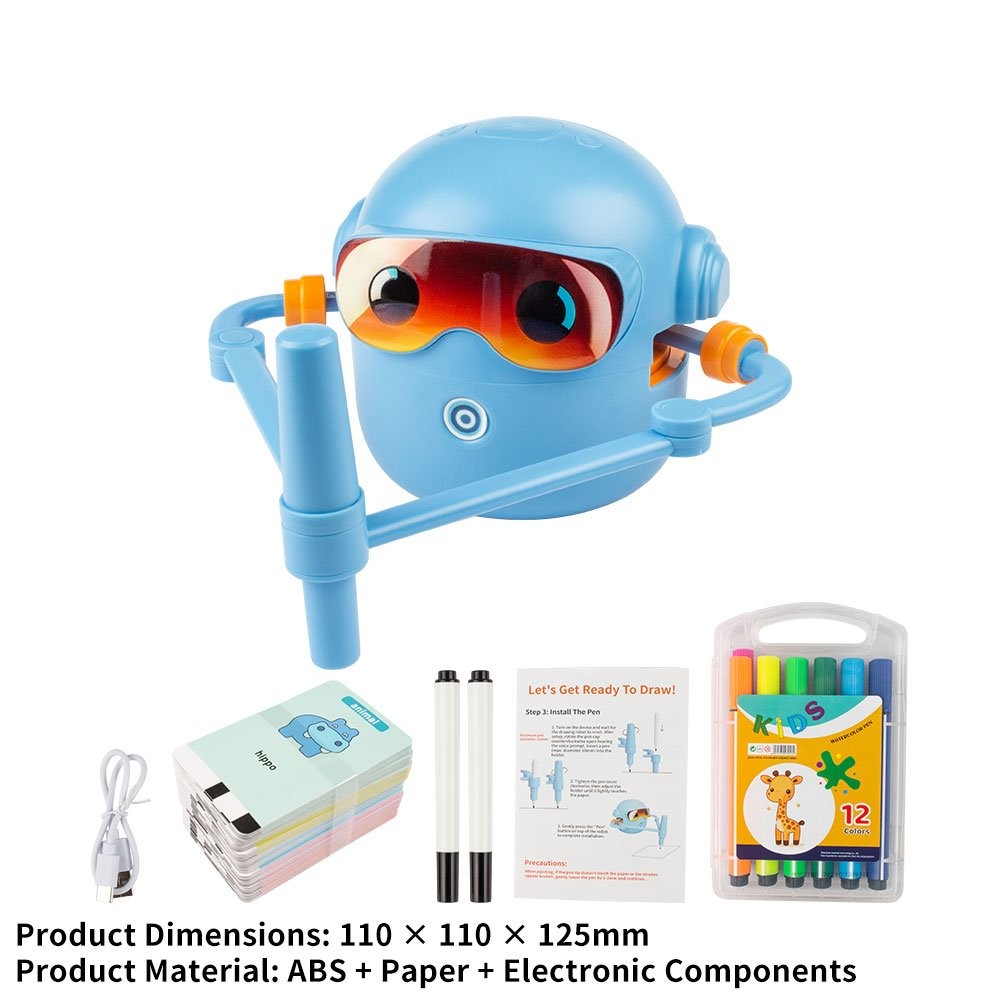 Interactive Educational Drawing Robot For Kids Learning Toy With 100 Word Cards