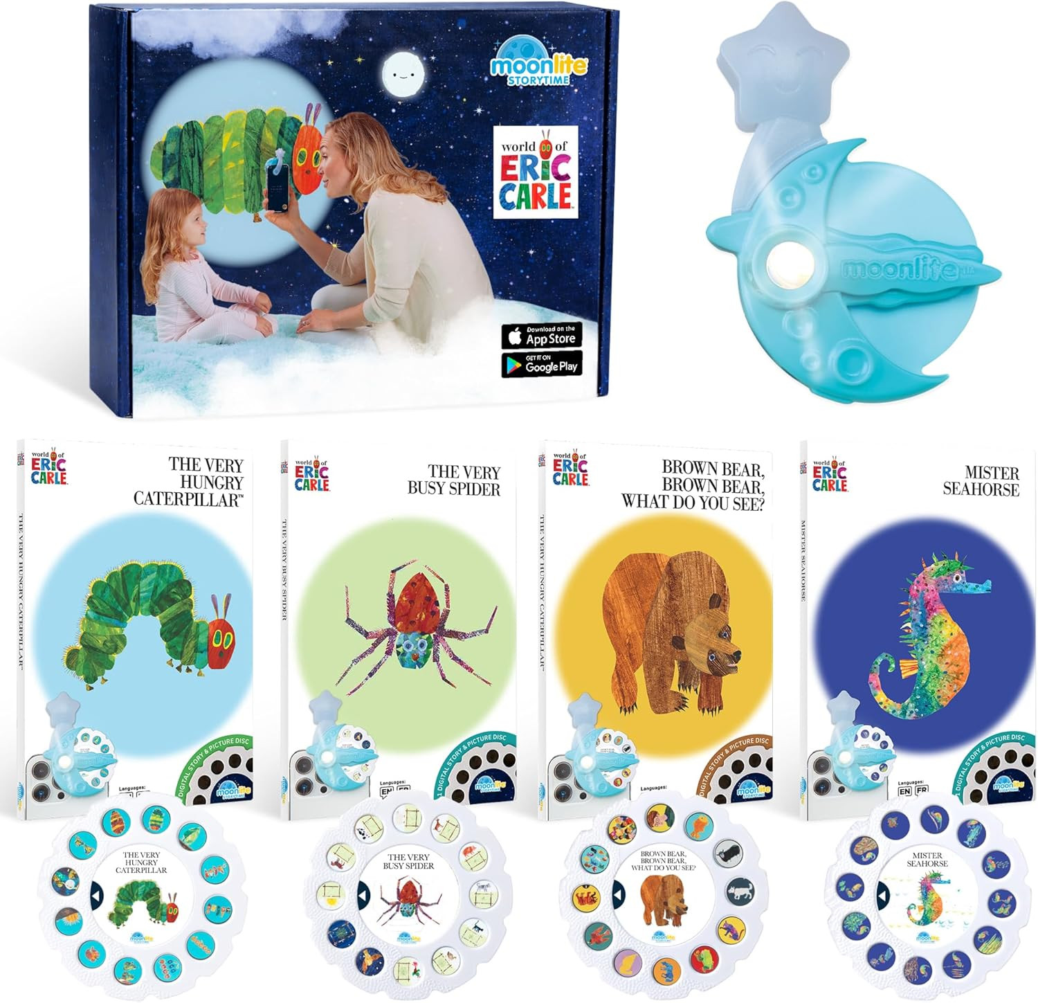 Storytime Starter Pack with Smartphone Projector, Picture Disc and Four Stories,