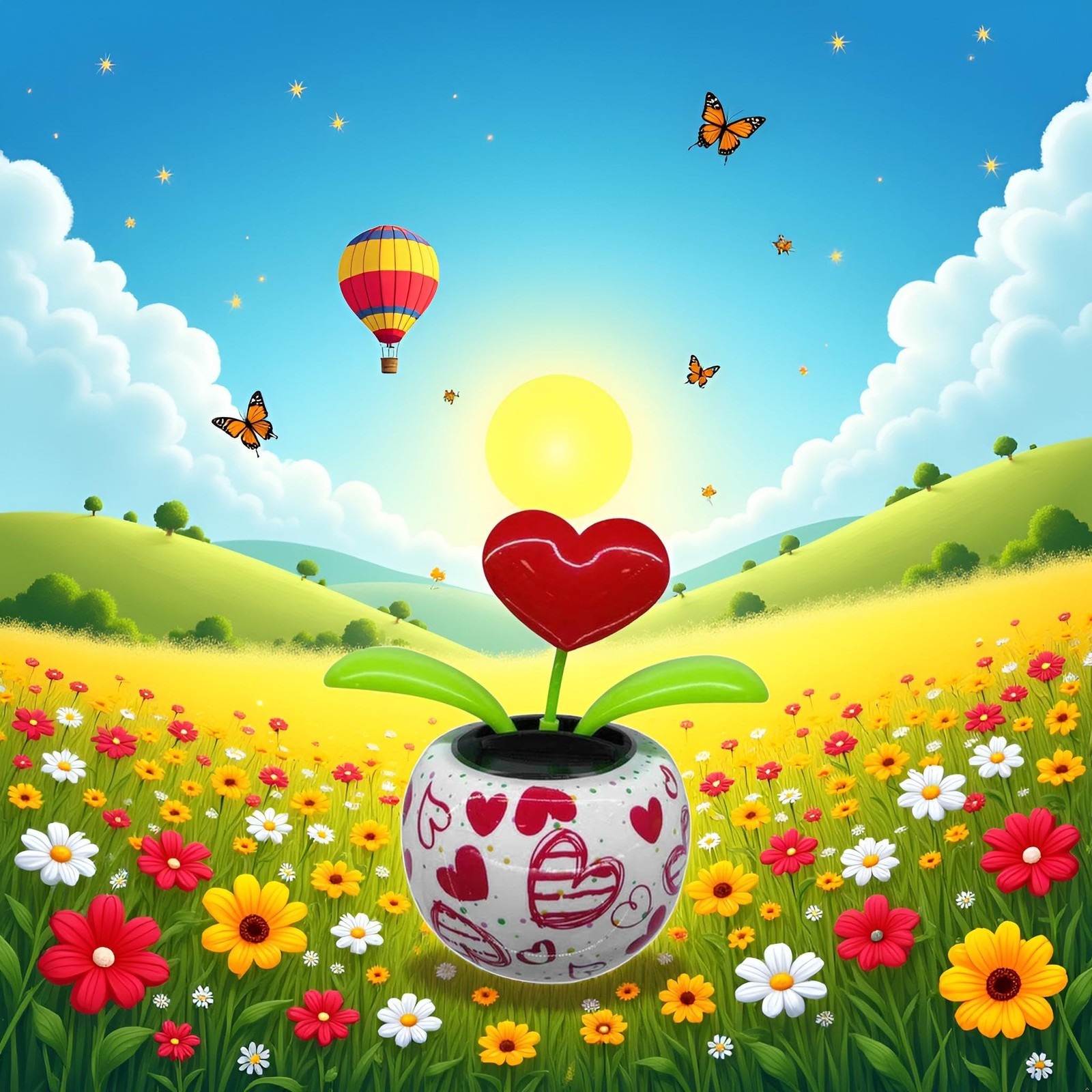 Red Solar Powered Dancing Figurines Toy – 1 inch x 1 x 0.2 inches