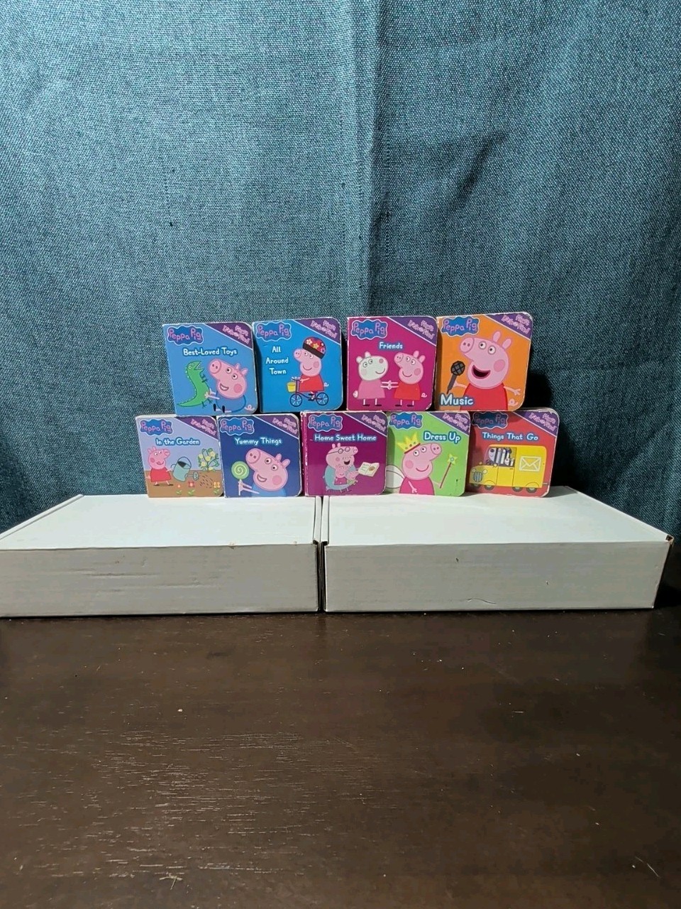 Set of 14 Peppa Pig Mini Board Books | Little Library Puzzle Backs | Travel Size