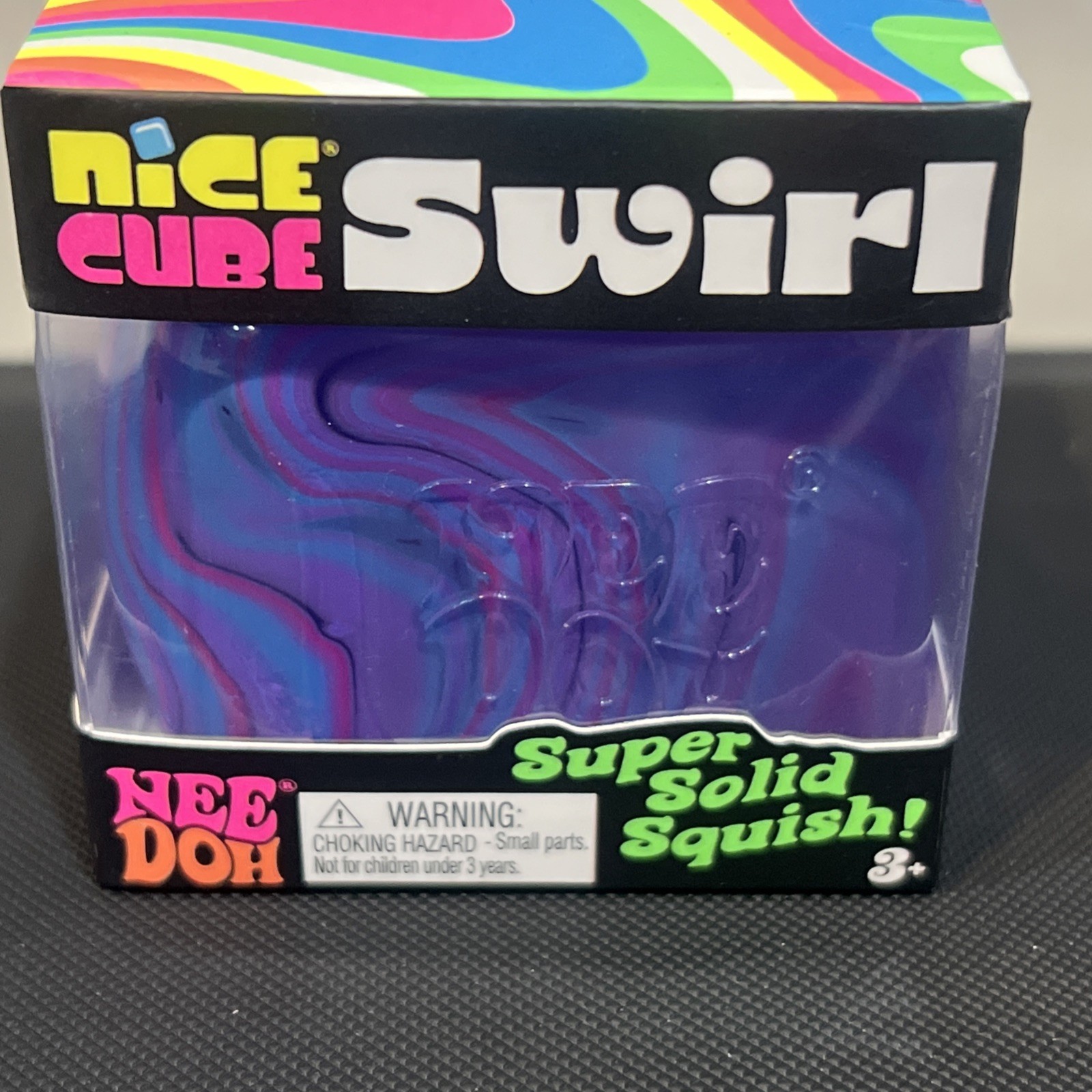 Nee Doh Nice Cube Swirl Super Solid Squish Purple Pink Blue Toy – NEW!!