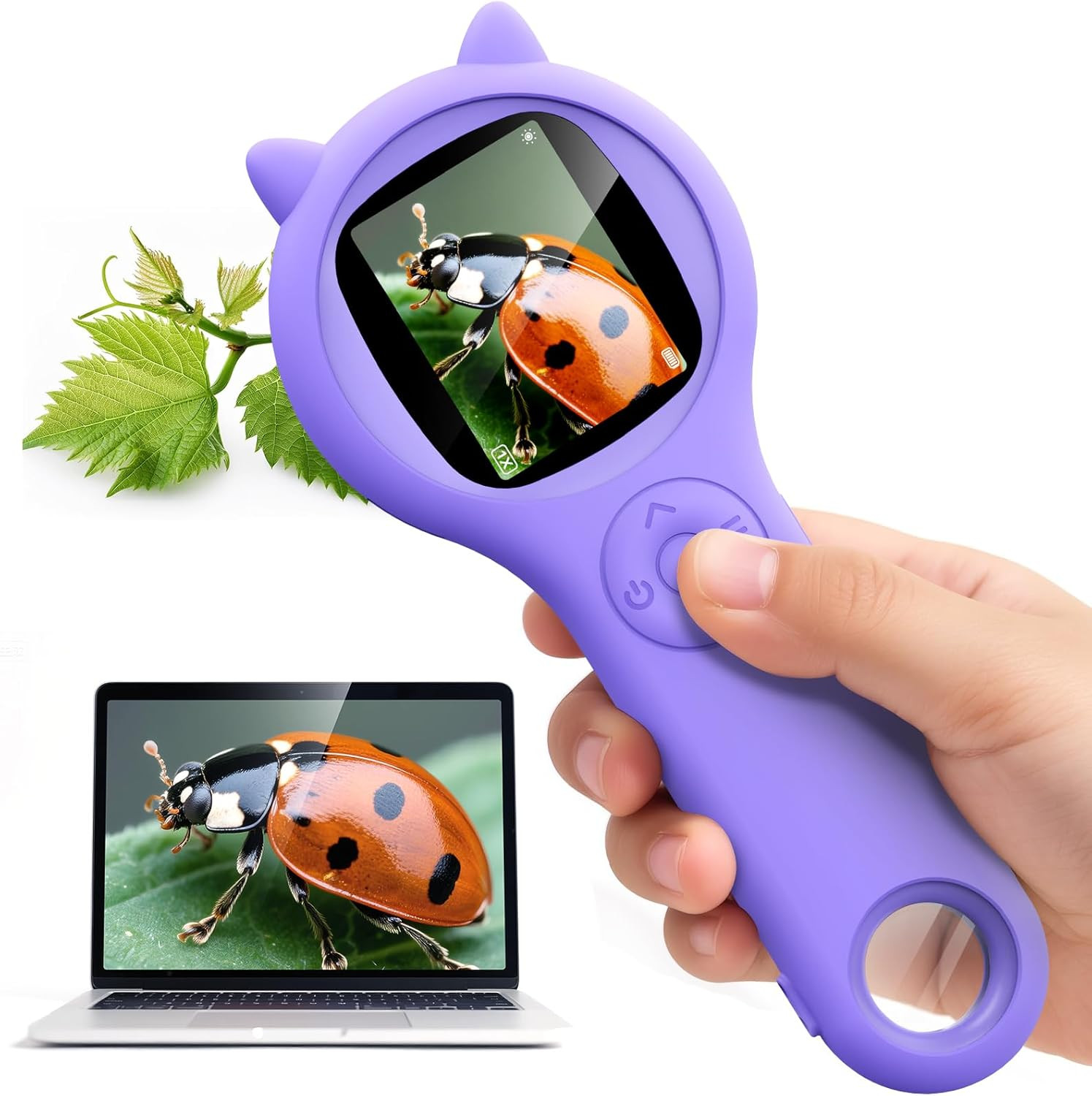Microscope for Kids – Electronic Handheld Magnifying Glass for Children-Stem Out