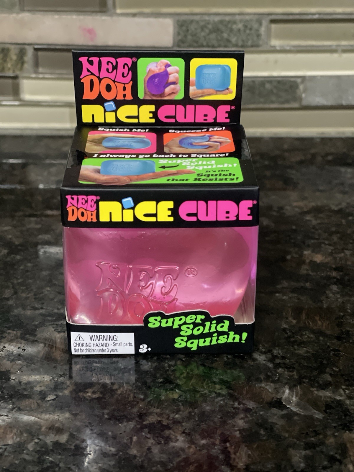 Schylling NeeDoh Nice Cube Super Solid Squish Toy Pink Ages 3+ 3-4 Years pink